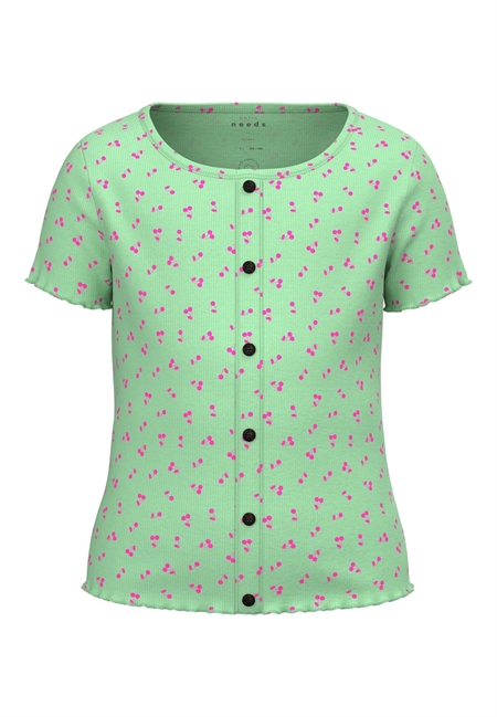 NAME IT Kortærmet Rib T-shirt Vemia Green Ash